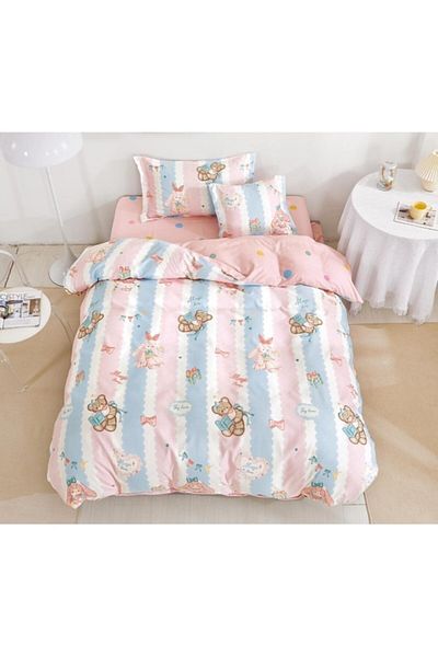 OEM Reversible Bedding Set, Elastic Sheet, Finet, Single, 4 Pieces, 140x200cm, Toys, Multicolor