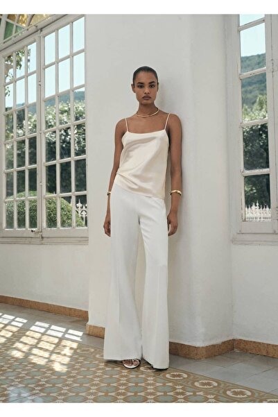 MANGO Woman Saten askılı bluz