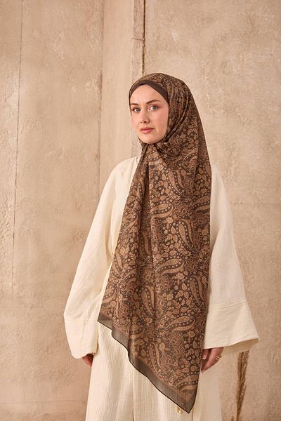 Mahal Silkhome Stripe Edge Shawl Patterned Nariya Shawl