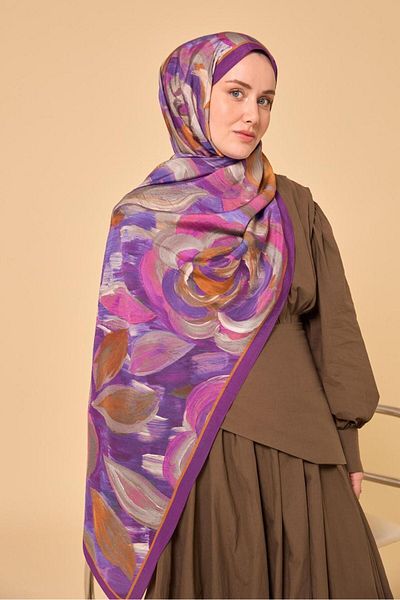 Mahal Silkhome Rose Pattern Mayda Shawl