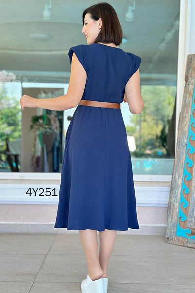İnce Topuk Crew Neck Padded Aerobin Dress 4Y251