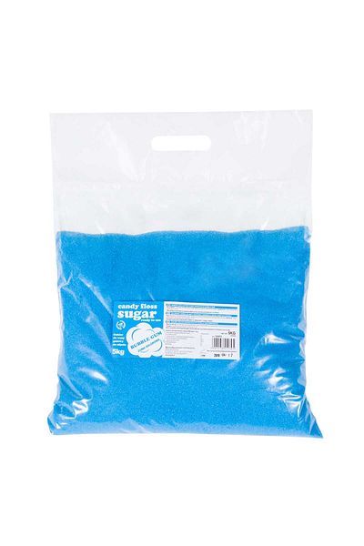 GSG24 Zahăr din vată de zahăr cu aromă colorată, albastru, aromă de gumă de mestecat, 5 kg