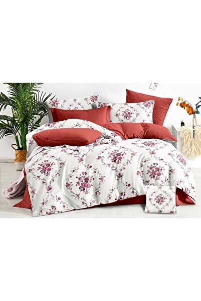 OEM Double Bed Linen Set, Finet, 6 Pieces, Roses Design, 230x250cm, Multicolor