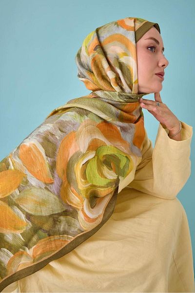 Mahal Silkhome Rose Pattern Mayda Shawl