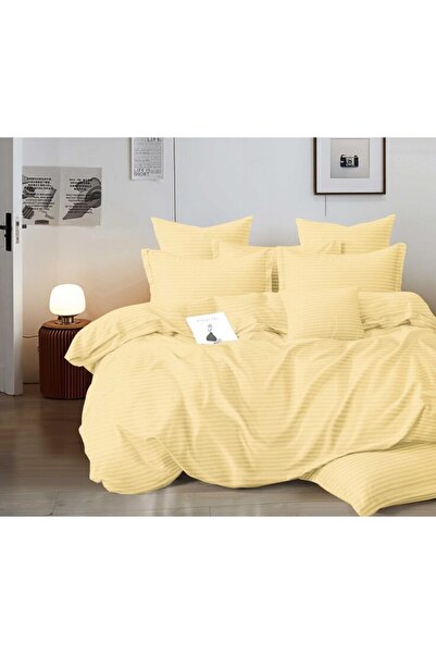 OEM Double Bed Linen, Damask, Elastic Sheet, 6 Pieces, 2 Persons, Uni, 180x200cm, Off-White