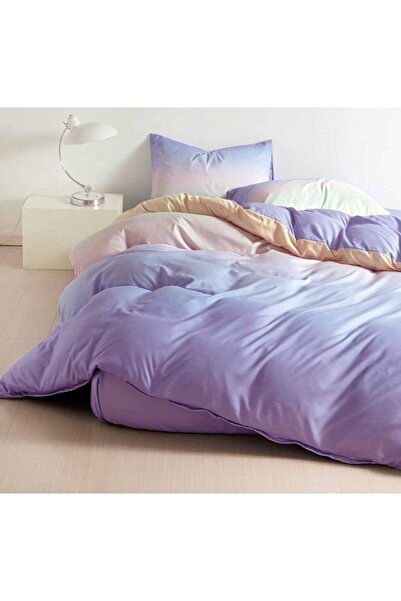 OEM Double bed linen, double-sided, degraded, 4 pieces, 2 persons, 180x200cm, lilac satin cotton