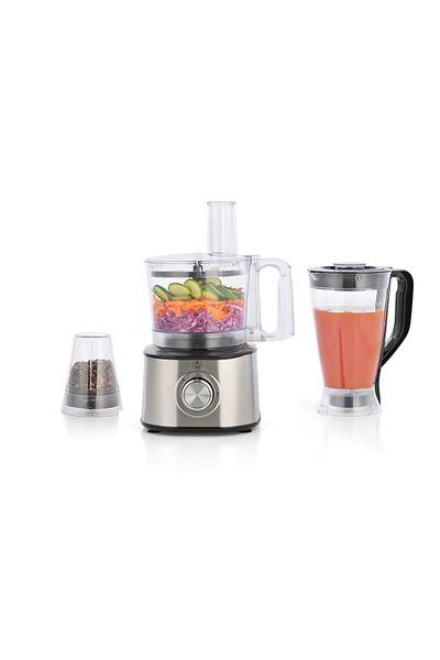 ALSAIF 10-in-1 Food Processor – 1000W – 2.1L Capacity – sliver