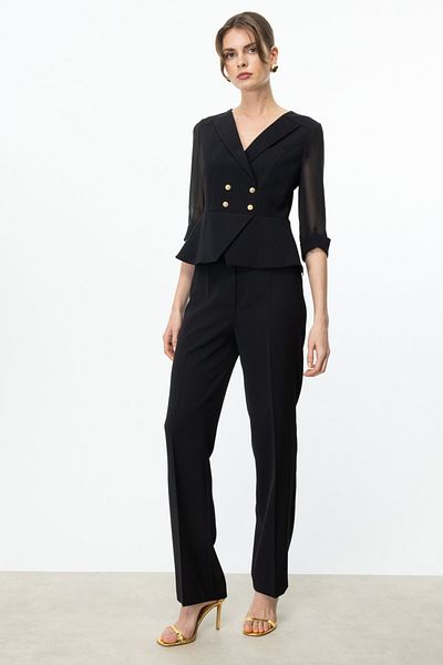 Ekol Straight Leg Pocketless Trousers Black