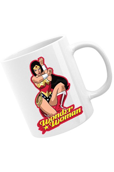 OEM Cana Wonder Woman Red Lady Cartoon English Power Star, alba, 330 ml
