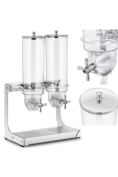 Royal Catering Dozator pentru fulgi de orez și bomboane, transparent, dublu, 7 l