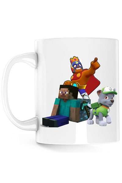 OEM Cana Brawl Stars Player Minecraft Diamond Cube Paw Patrol Rocky, alba, 330 ml