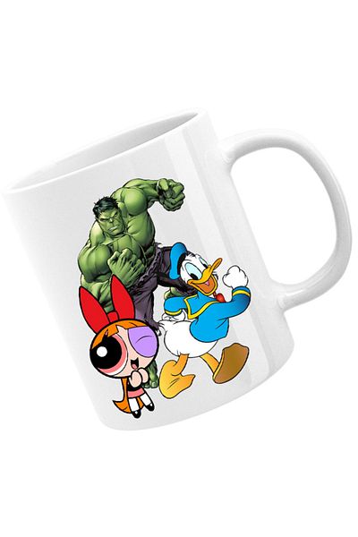 OEM Cana Hulk Marvel Donald Duck Powerpuff Girls, alba, 330 ml