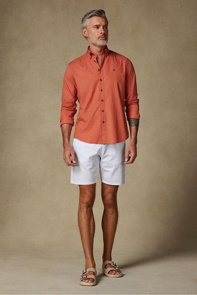 Abbate Sky Poplin Cotton Comfort Fit Light Blue Men's Checkered Shorts