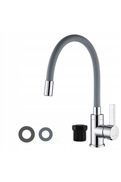 zola Kitchen faucet, mounting accessories included, stainless steel and plastic, height 54 cm