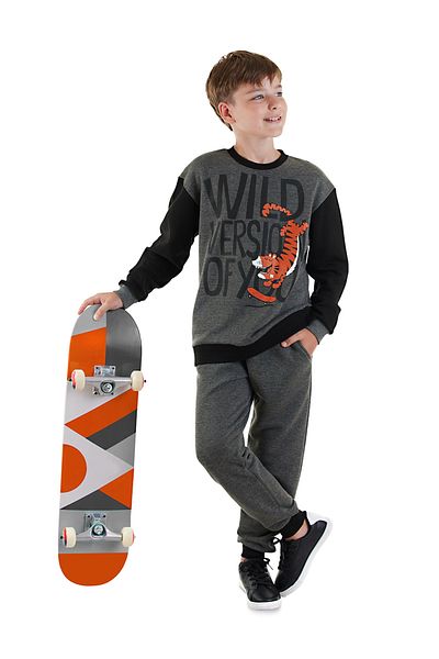 Denokids Σετ αθλητική φόρμα Wild Oversize Boy's Grey