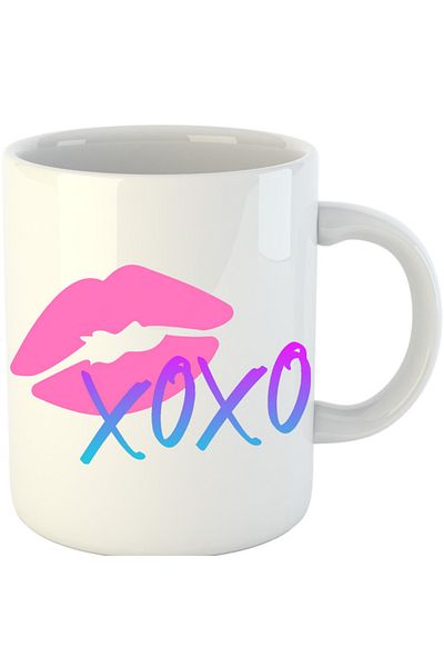 OEM Cana XOXO Logo Kiss Lips Lipstick Gradient Neon, alba, 330 ml