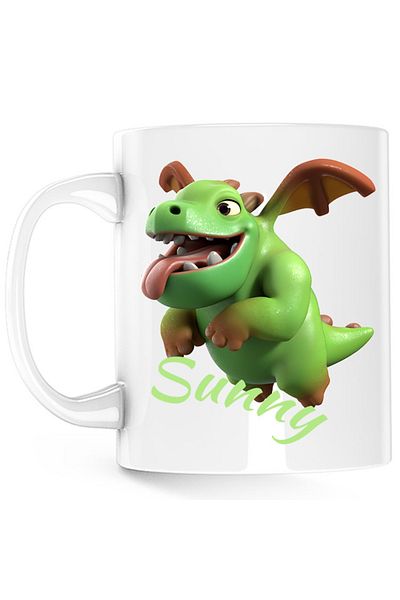 OEM Cana Clash of Clans Mini Dinosaur Happy Flying Positive Energy, alba, 330 ml
