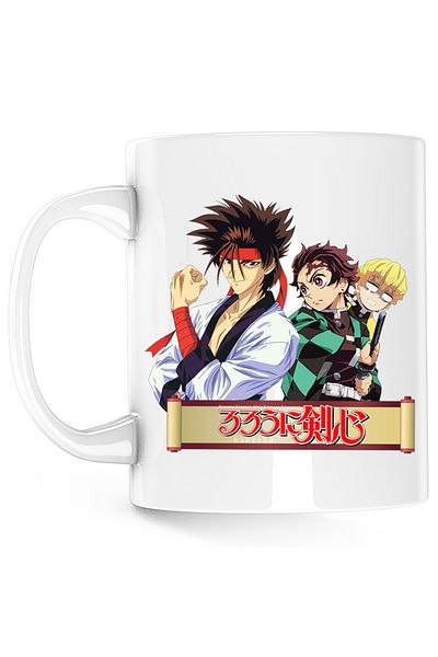 OEM Cana Rurouni Kenshin Sanosuke Tanjiro Zenitsu Scared, alba, 330 ml