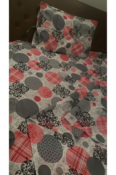 MyStory Home طقم غطاء لحاف مفرد كرة حمراء (ملاءة مسطحة)