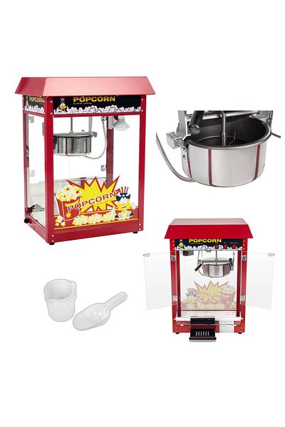 Royal Catering Automat de popcorn de bar cu acoperiș roșu