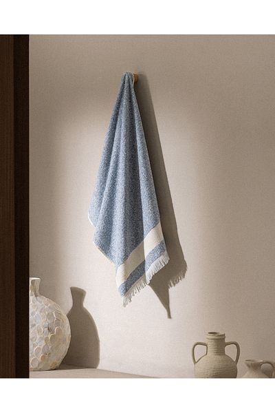 Madame Coco Prosop de baie Brest 100% bumbac - Albastru - 75x150 cm