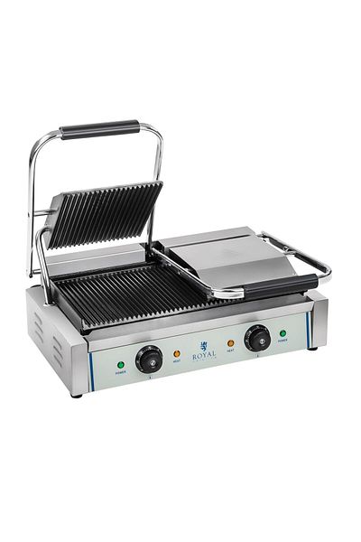 Royal Catering Grill kontaktowy podwójny dwustronny ryflowany