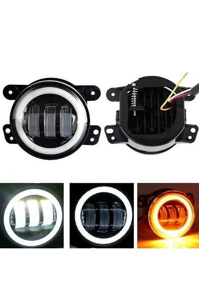 BGRJ Automotive 6 LED fog lights with daytime running lights and 7ENG turn signals