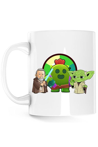 OEM Cana Brawl Stars Cactus Flower Bio StarWars Obi Wan Kenobi Yoda, alba, 330 ml