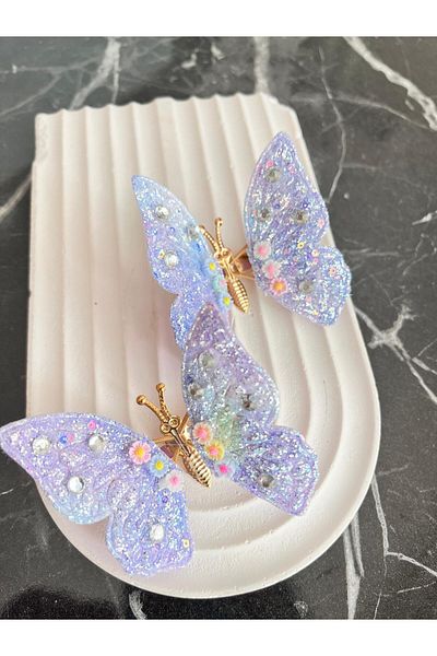 EMKSHOP 2 Pieces Wings Spring Movable Butterfly Buckle