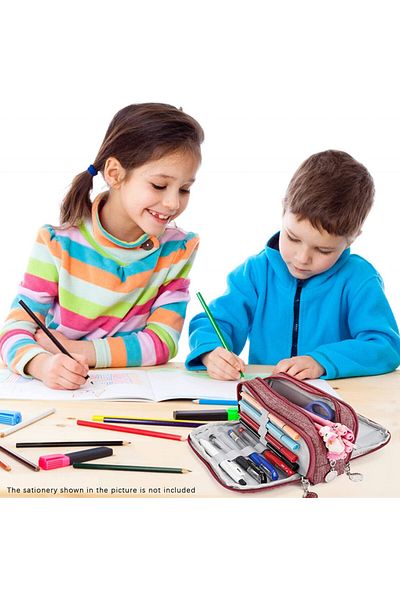 TAOPE Pencil case with 3 compartments TAOPE, polyethylene, red, 21 x 5.5 x 9 cm