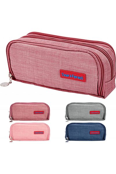 TAOPE Pencil case with 3 compartments TAOPE, polyethylene, red, 21 x 5.5 x 9 cm