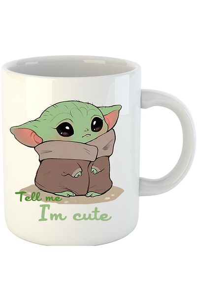 OEM Cana Baby Yoda Angry Cute Mondorian, alba, 330 ml