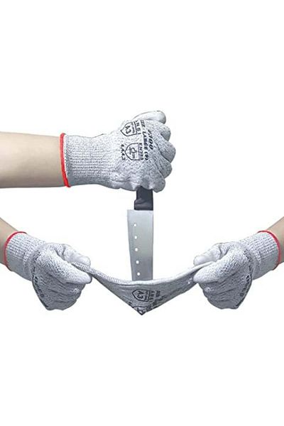 Donfri cut-resistant gloves, HDPE/PU, white/gray, size L
