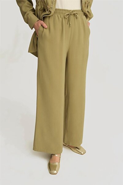 Armine Lastikli Pantolon 25YD4229-2 Haki
