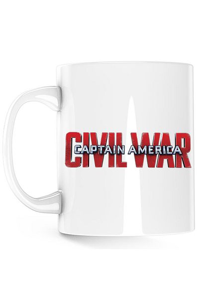 OEM Cana Captain America Logo Civil Avengers Nice Beautiful Bold, alba, 330 ml