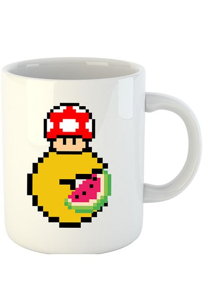 OEM Cana Pac Man Mario Minecraft Watermalon Slice, alba, 330 ml