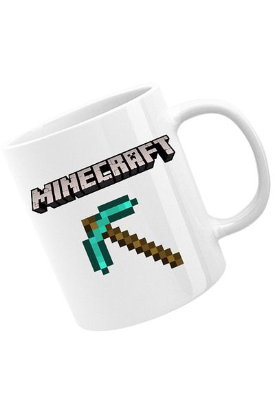 OEM Cana Minecraft Logo Stone Pickaxe Open World Pixels, alba, 330 ml