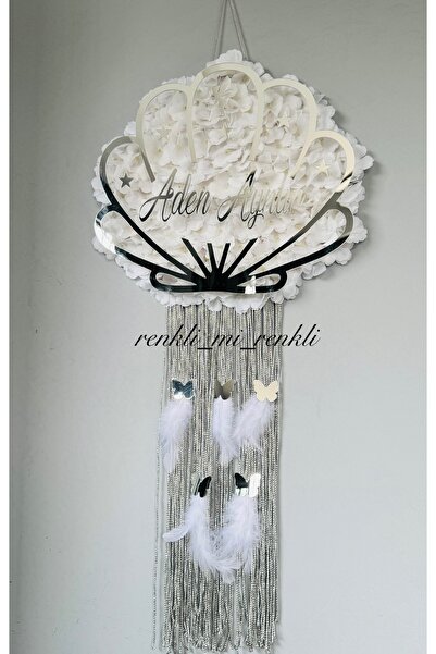 renkli mi renkli tasarım dünyası Çiçekli pleksi kişiye özel kapı süsü