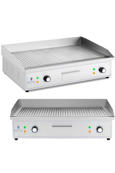 Royal Catering Grill elektryczny płyta grillowa ryflowana 700 x 400 mm 4400 W
