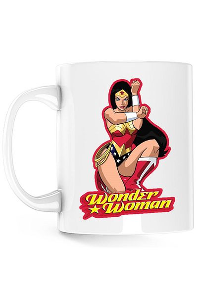 OEM Cana Wonder Woman Red Lady Cartoon English Power Star, alba, 330 ml