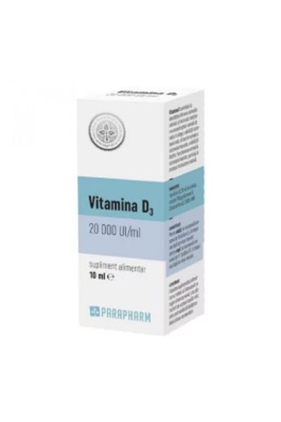 Parapharm Vitamina D3 20000 UI/ml, 10ml,