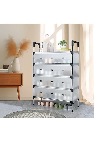Choice 5-Tier Dust and Moisture Resistant Shoe Organizer with Door and Cover