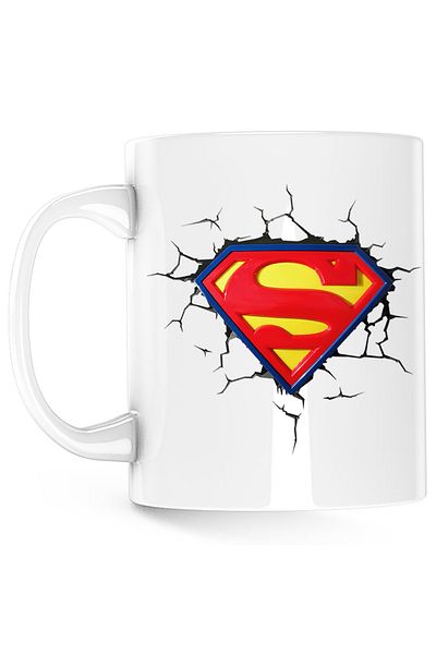 OEM Superman Logo Emblem Legendary Hero Mug, white, 330 ml