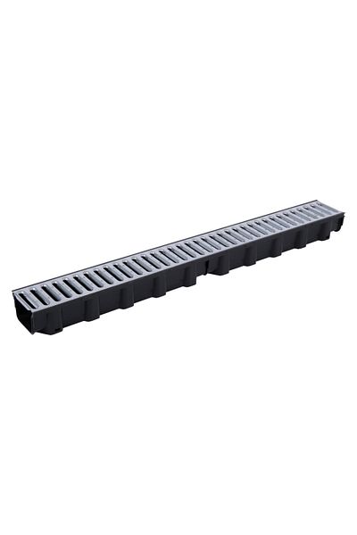 PROCART Rigolă de drenaj MAX DRAIN cu grătar din oțel galvanizat, 1000x114x78 mm, A15