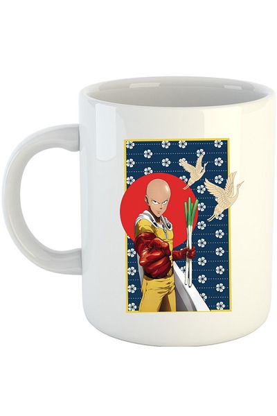 OEM Cana One-Punch Man Japanese Pattern Flag Bird, alba, 330 ml