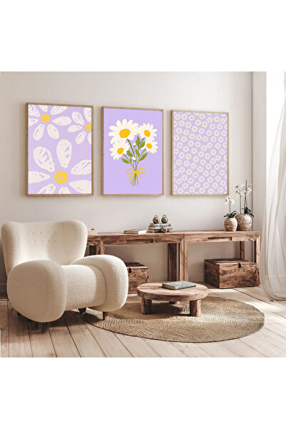 Dekorsiahome Комплект за рисуване на хол/кухня с дървена рамка от 3 части SET...