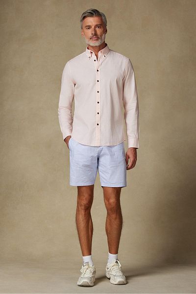 Abbate Sky Dobby Cotton Comfort Fit Light Blue Men's Patterned Shorts