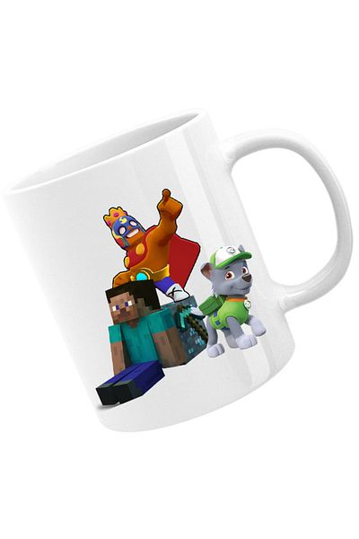 OEM Cana Brawl Stars Player Minecraft Diamond Cube Paw Patrol Rocky, alba, 330 ml