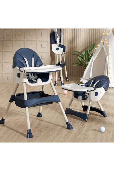 Yelajoy Baby High Chair,Folding Recline Feeding,Height Adjustable,with Removable Double Compartment Plate