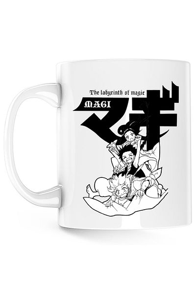 OEM Cana Magi The Labyrinth of Magic Protagonists Group Manga White Black, alba, 330 ml